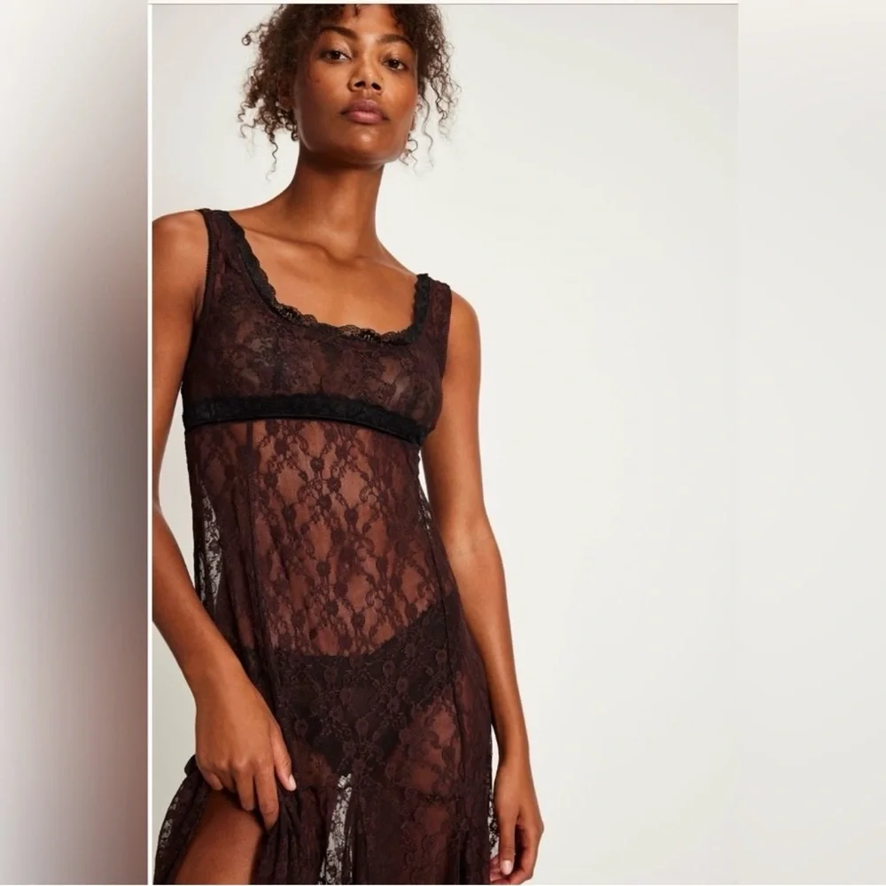 Free people just looking midi slip dress